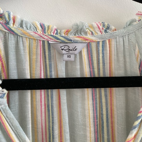 Rails Amellia Sag Harbour Stripe Linen Blend Tiered Midi Dress Size XS - Picture 5 of 11